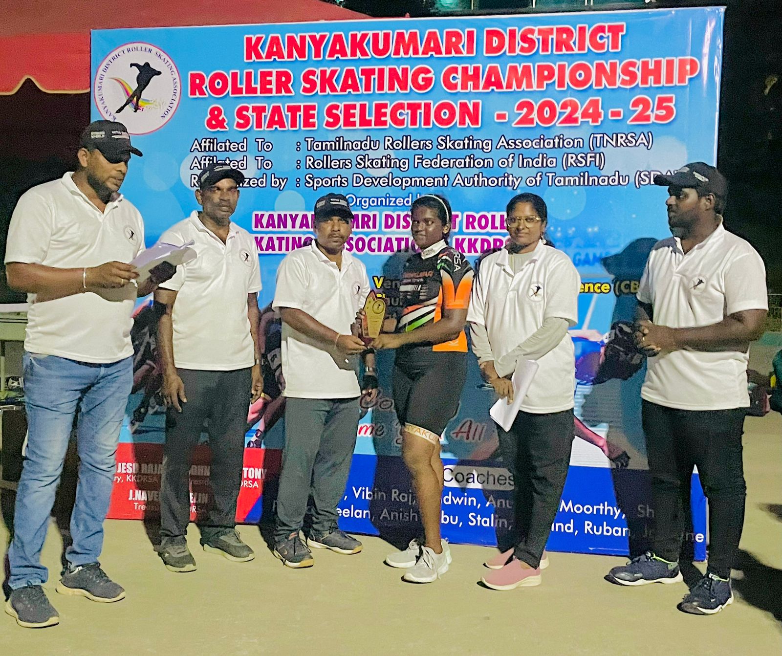 Aarthika V. R of Grade 7 received  first prizes for  Road 5 (3000 m race ) , Road 4 (1 lap race) and Rink (5000 m race) in the  district level Roller skating competition and got selected for State level competition conducted by District Roller skating Association, Kanyakumari District.